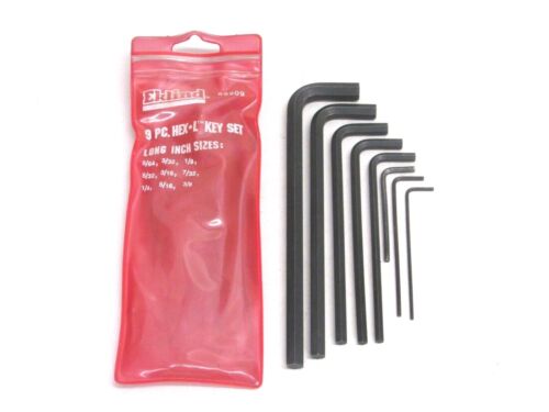 Eklind 69209 Hex-L 5/64" to 3/8" SAE Long Arm Hex L-Key Set Multi-Size in. 9 pc.